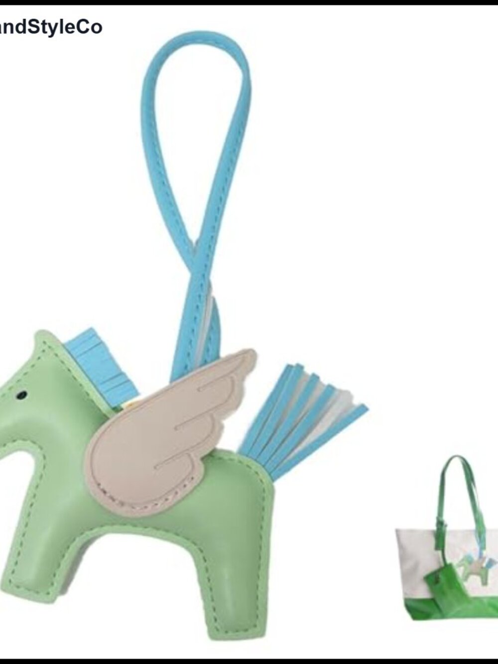 PU Leather Horse Bag Charm Keychain Tassel Purse Charm Car Decor